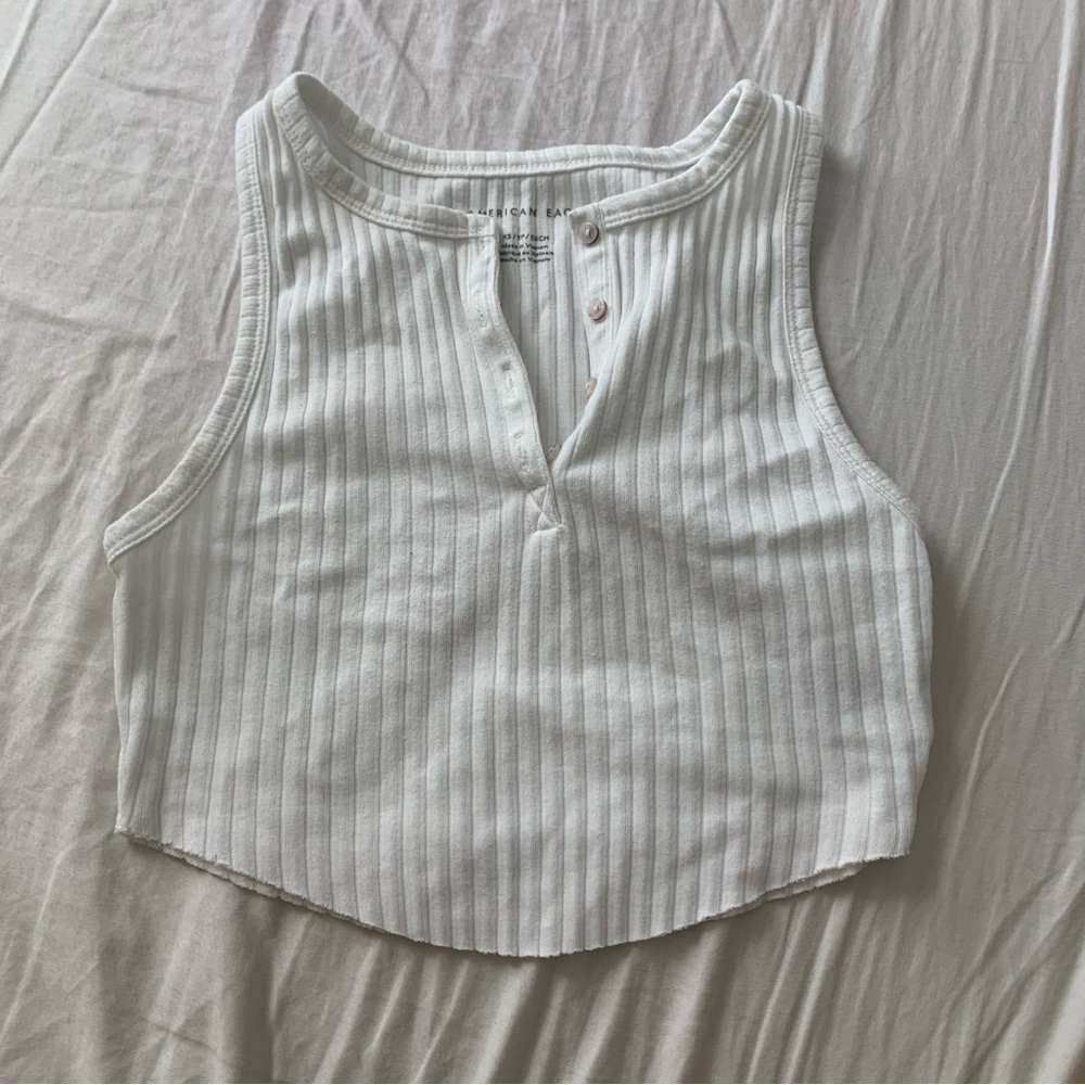 White Cropped Tank Top